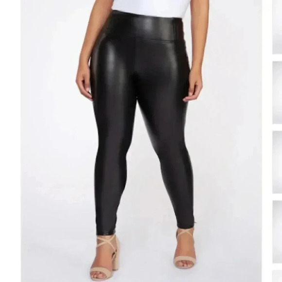 7 For All Mankind | 1XL Black Faux Leather Leggings - Picture 1 of 12